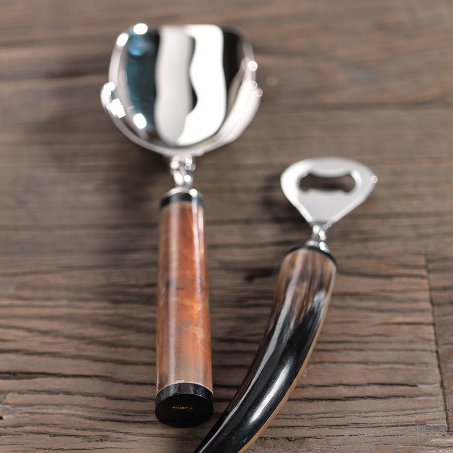 Polished Nickel Ice Scoop w/Horn Handle