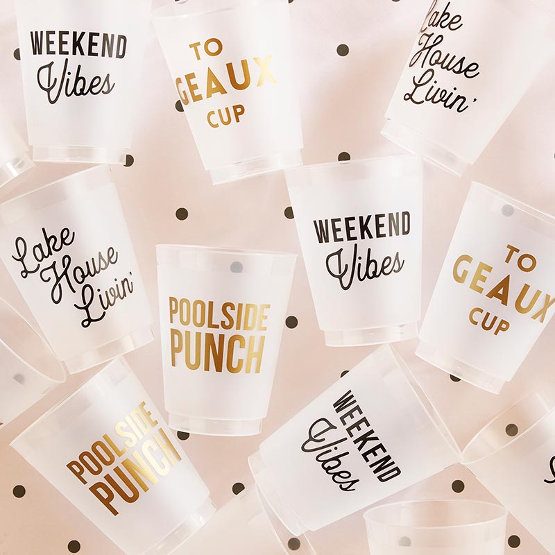 Frosted Cups w/Fun Sentiments - Moss & Embers Home Decorum