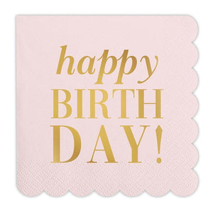 Cocktail Napkins - Pink Happy Birthday