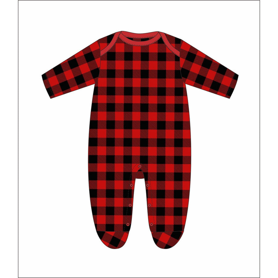 Buffalo Plaid Pajama Onesie - 6 Months