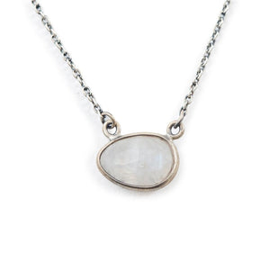 Moonstone Oxidized Silver Necklace