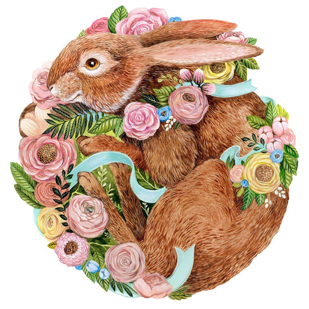 Die Cut Bunny Bouquet Placemat