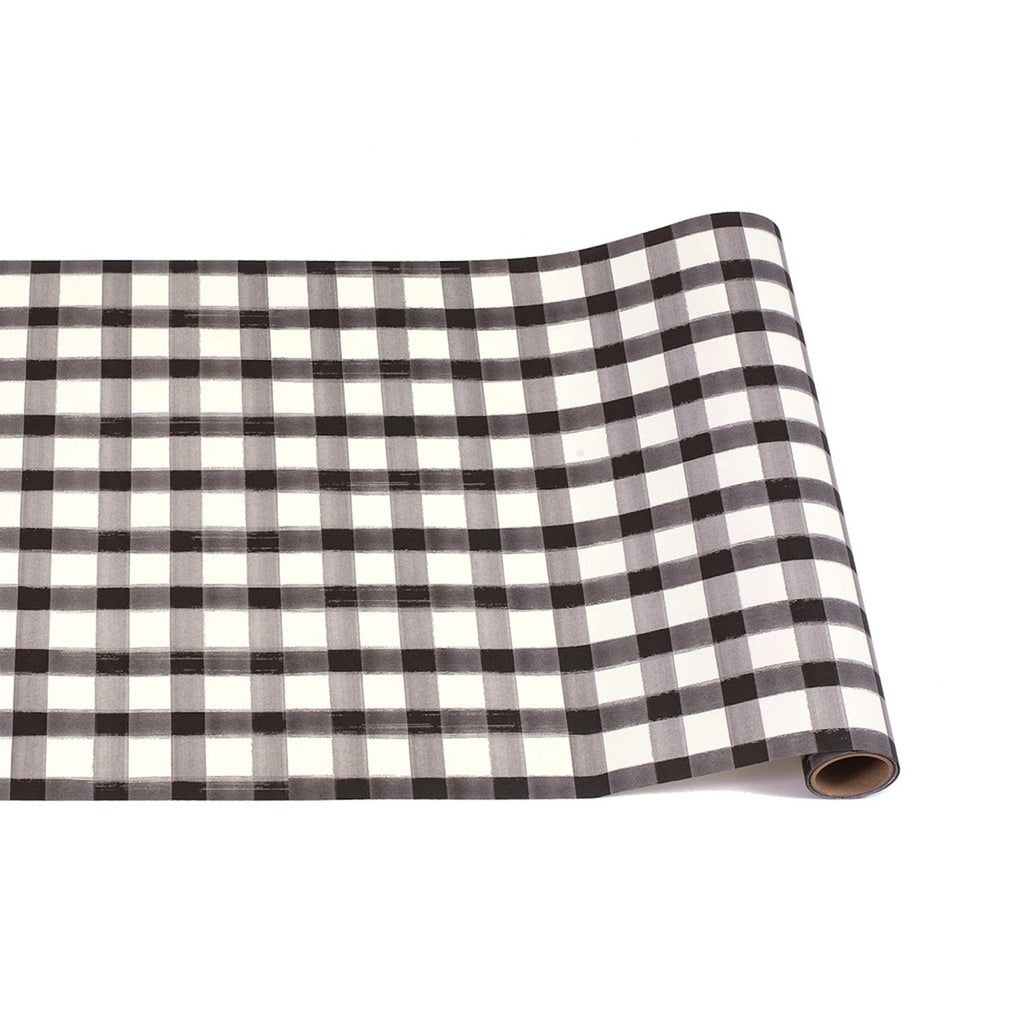 Black Painted Check Runner