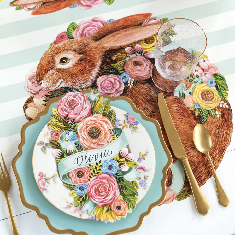 Die Cut Bunny Bouquet Placemat