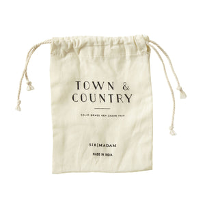 Brass Home/Work | Town & Country KeyChain Pair