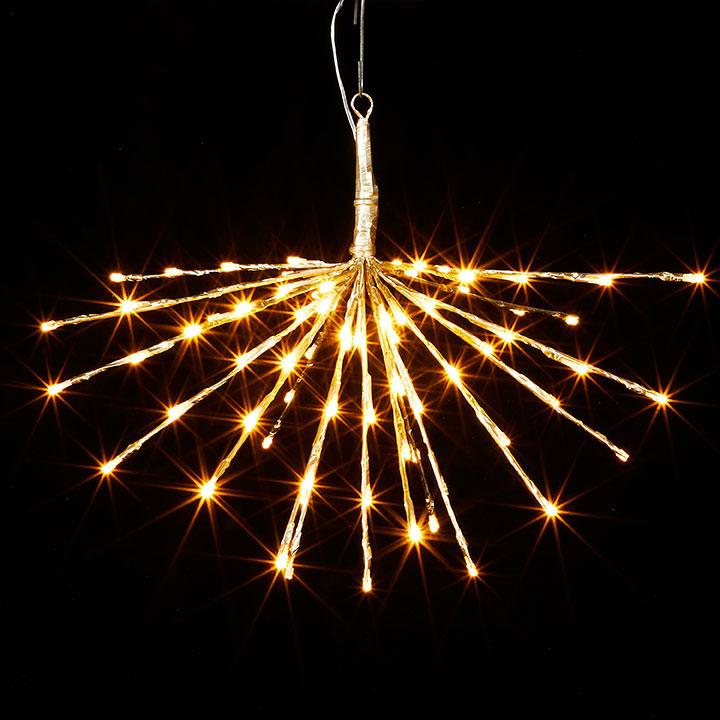 18" Champagne Starburst w/80 Warm White Steady & Twinkle Lights (No Remote)