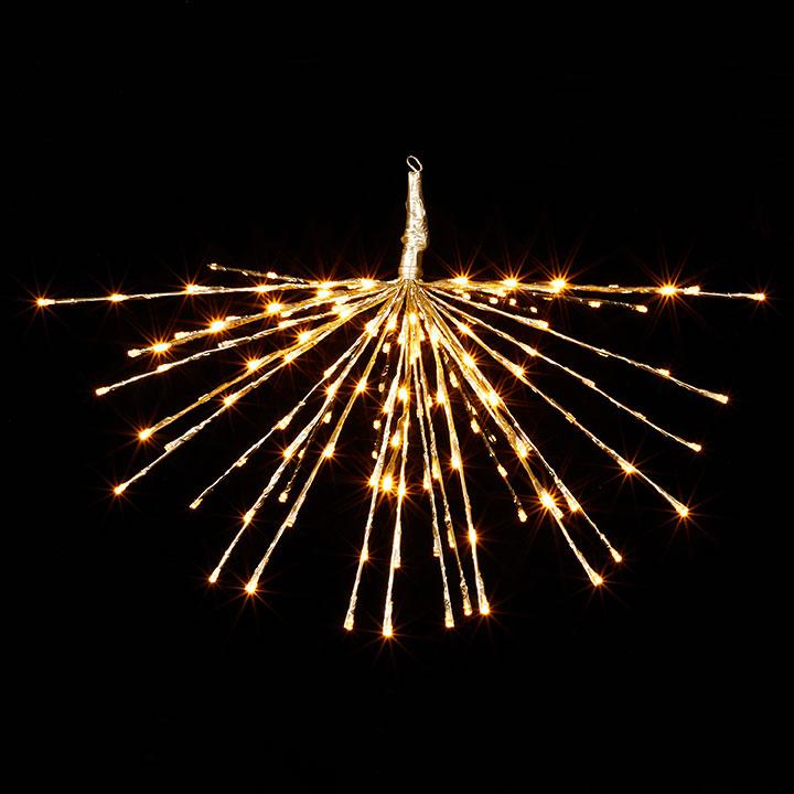 23" Champagne Starburst w/150 Warm White Steady & Twinkle Lights (No Remote)