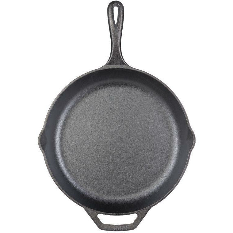 Lodge Seasoned Cast Iron Skillet - 12 Inch Ergonomic Frying Pan with Assist  Handle, black 