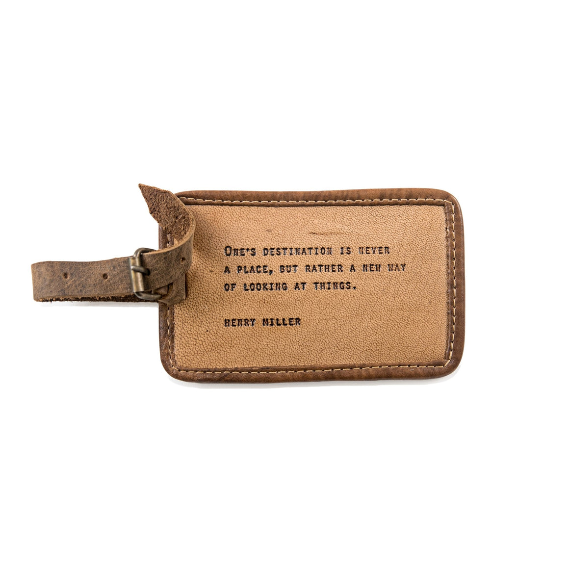 Leather Luggage Tag - Henry Miller