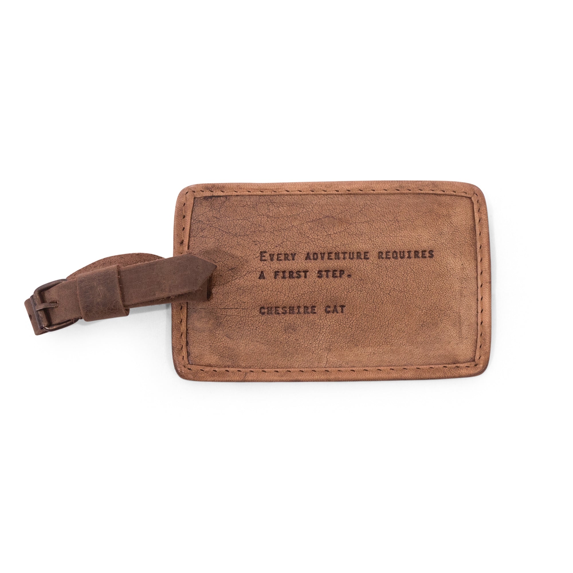 Leather Luggage Tag - Cheshire Cat