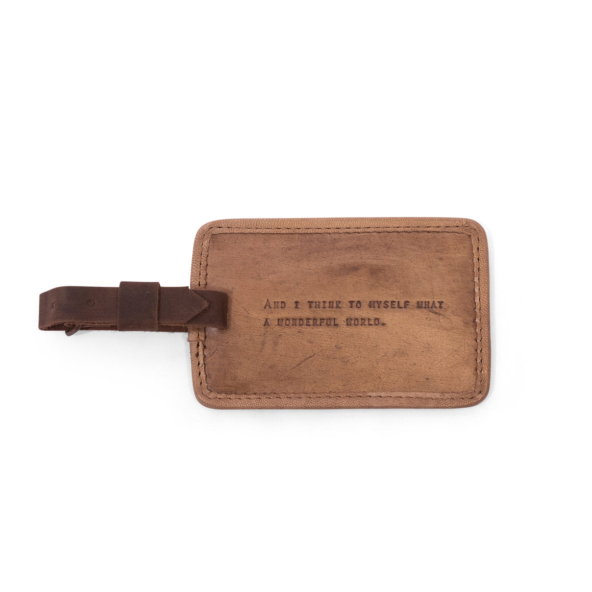 Leather Luggage Tag - Wonderful World