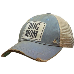 "Dog Mom" Distressed Trucker Cap