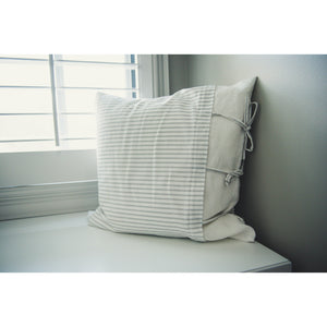 Grey & White Striped Pillow Cover