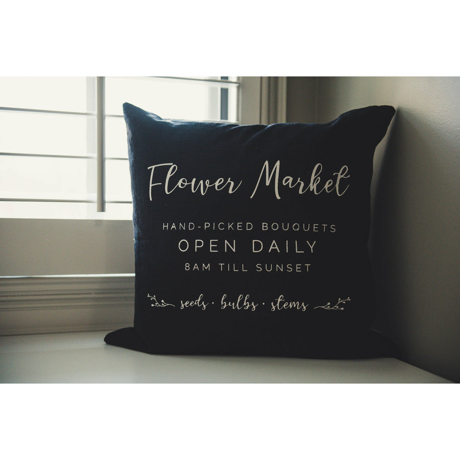 Flower Market Linen Pillow Cover