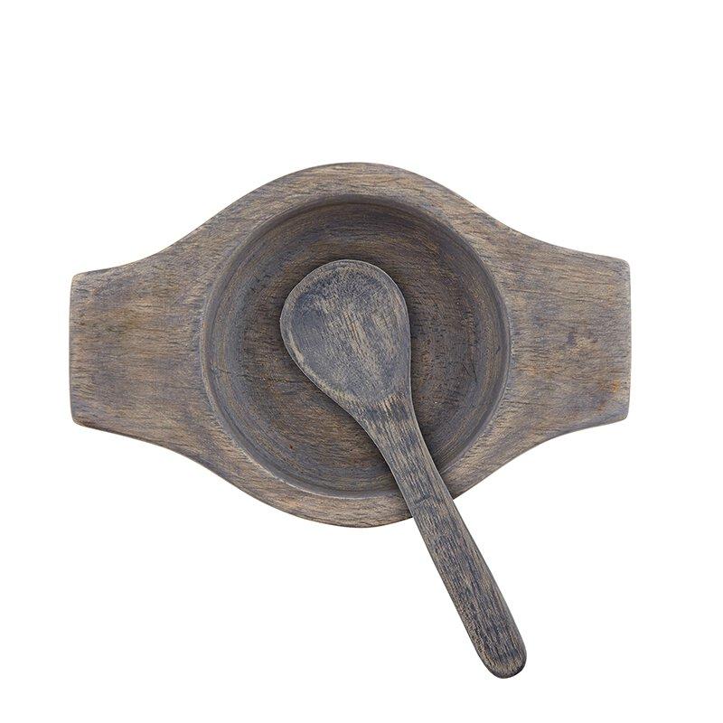 Spice Cellar w/Spoon - Grey Wood