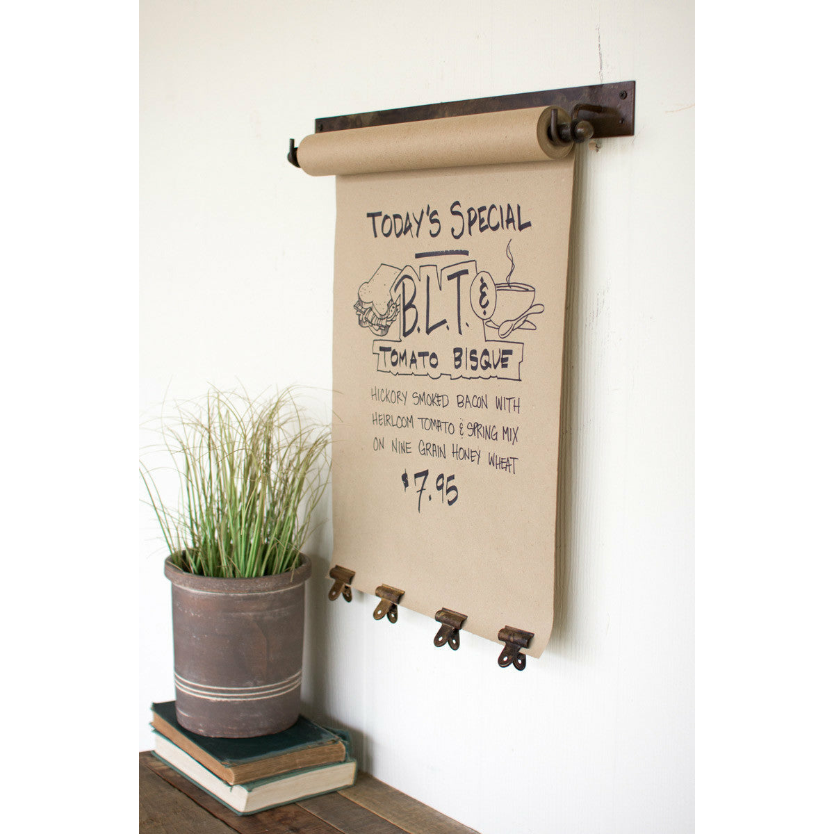 Hanging Note Roll w/4 Brass Finish Clips