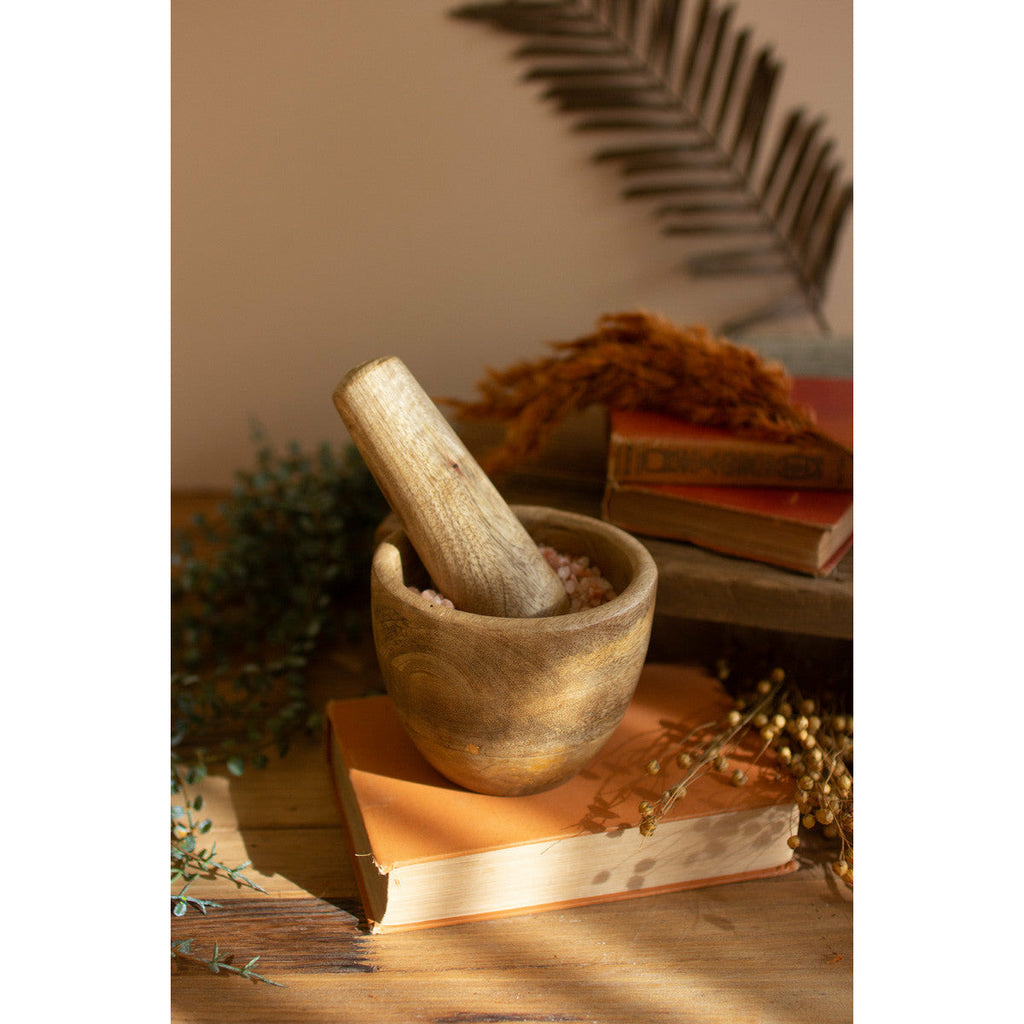 Wooden Mortar & Pestle
