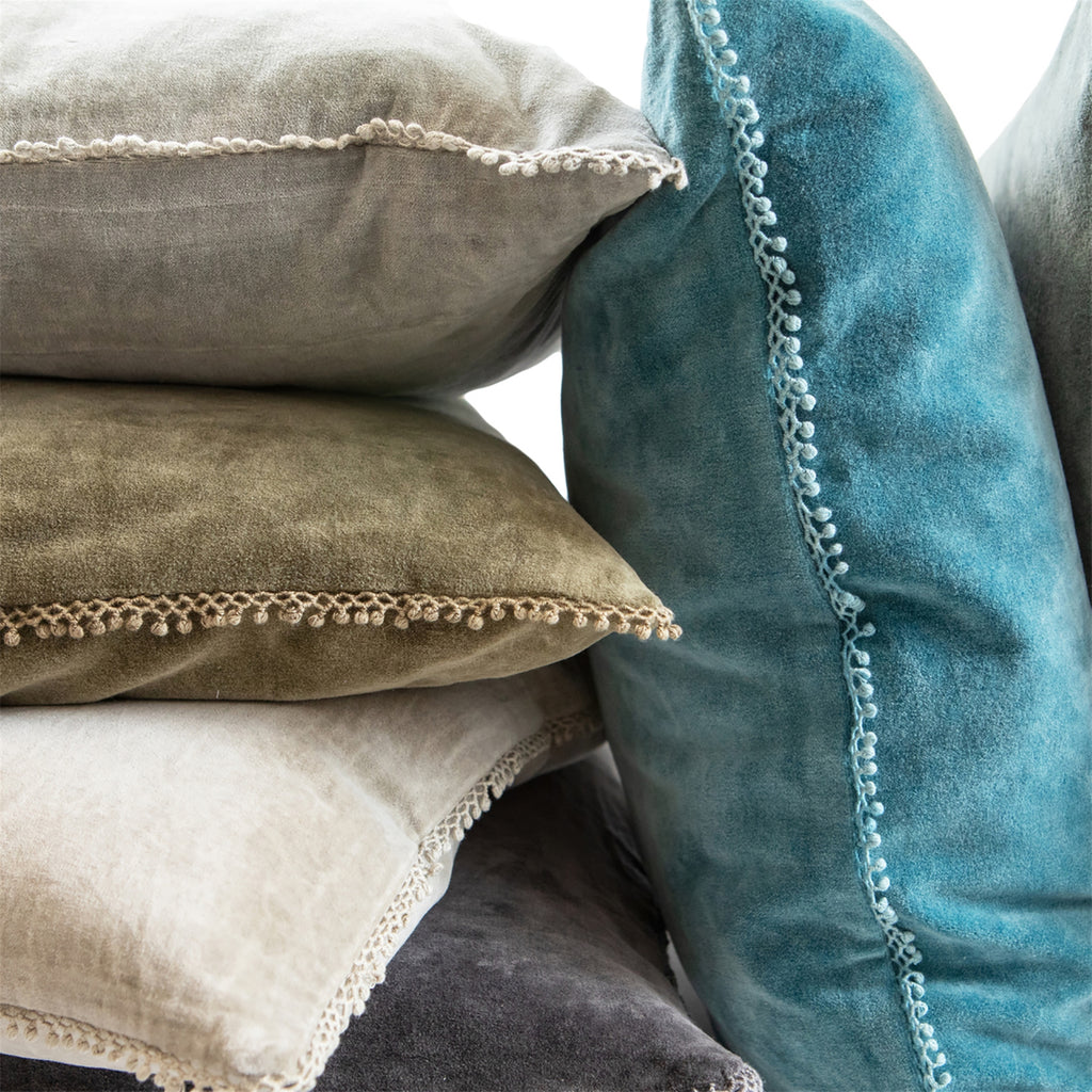 Pillow Collection - Velvet Pillows w/Poms