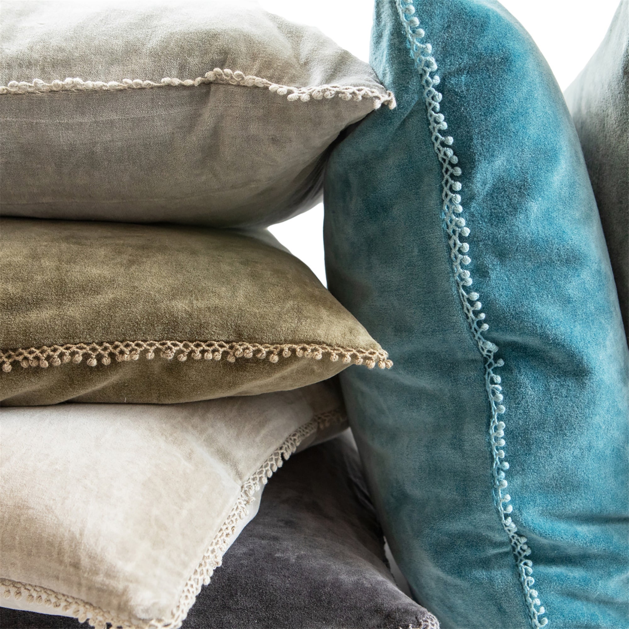 Pillow Collection - Velvet Pillows w/Poms