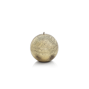 Shiny Metallic Ball Candle - Antique Gold