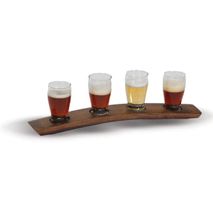 Beer Taster Flight Tray w/Glasses