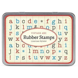"Vintage ABC " Lowercase Rubber Stamp Set