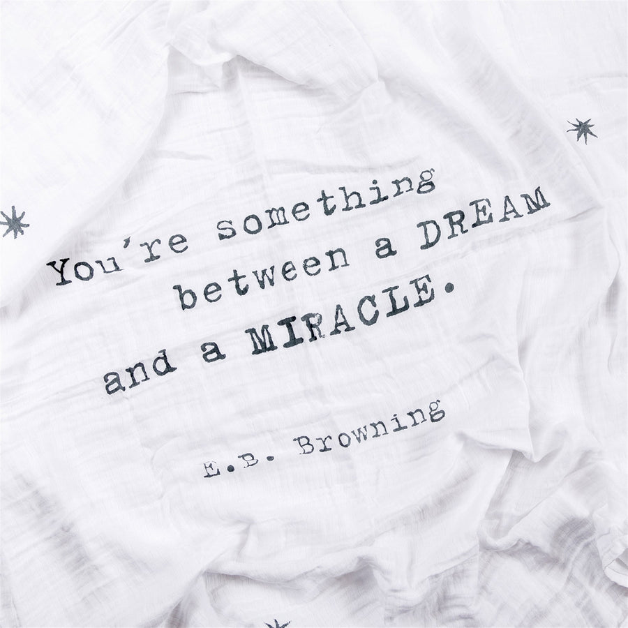 Swaddle Blanket - E.B. Browning Quote