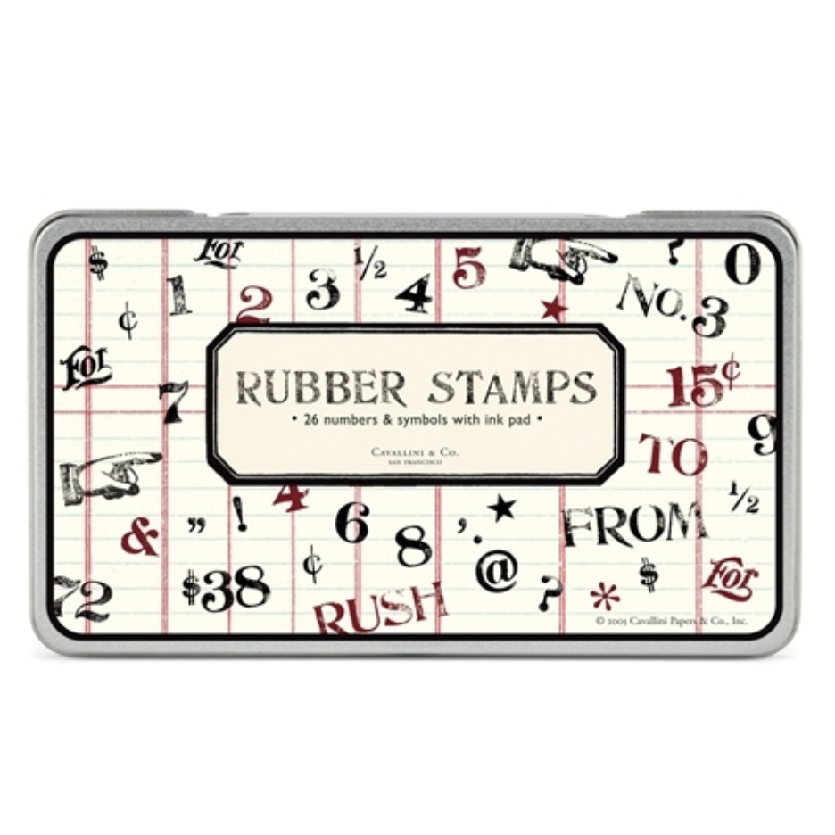 Numbers & Symbols Rubber Stamp Set - Moss & Embers Home Decorum