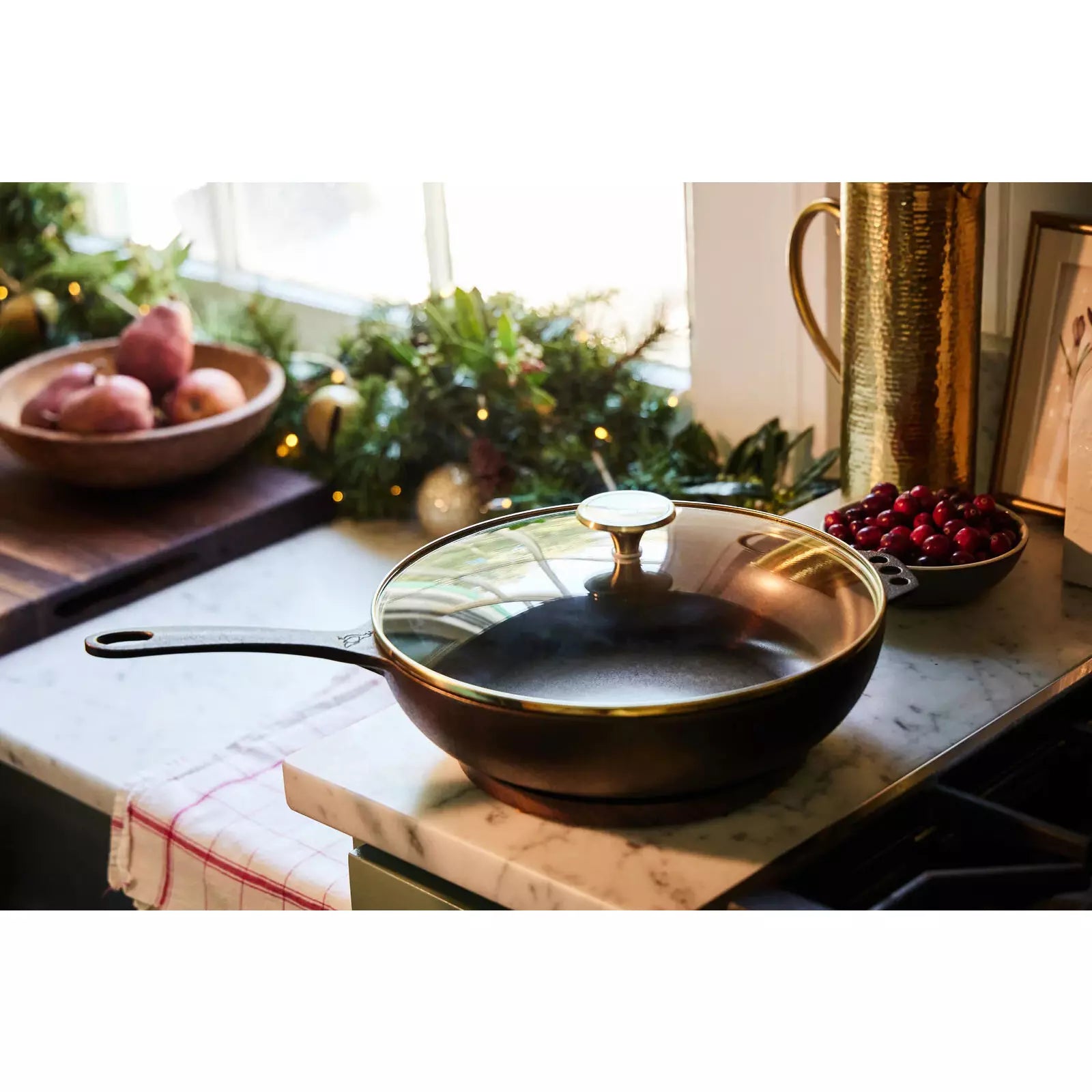 No. 11 Deep Skillet with Glass Lid Moss Embers Home Decorum