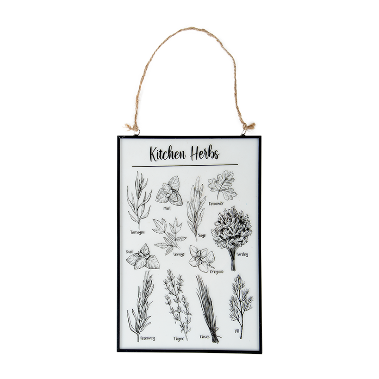 Kitchen Herbs Glass Hanger