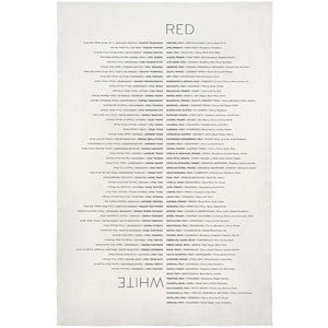 Wine List Tea Towel