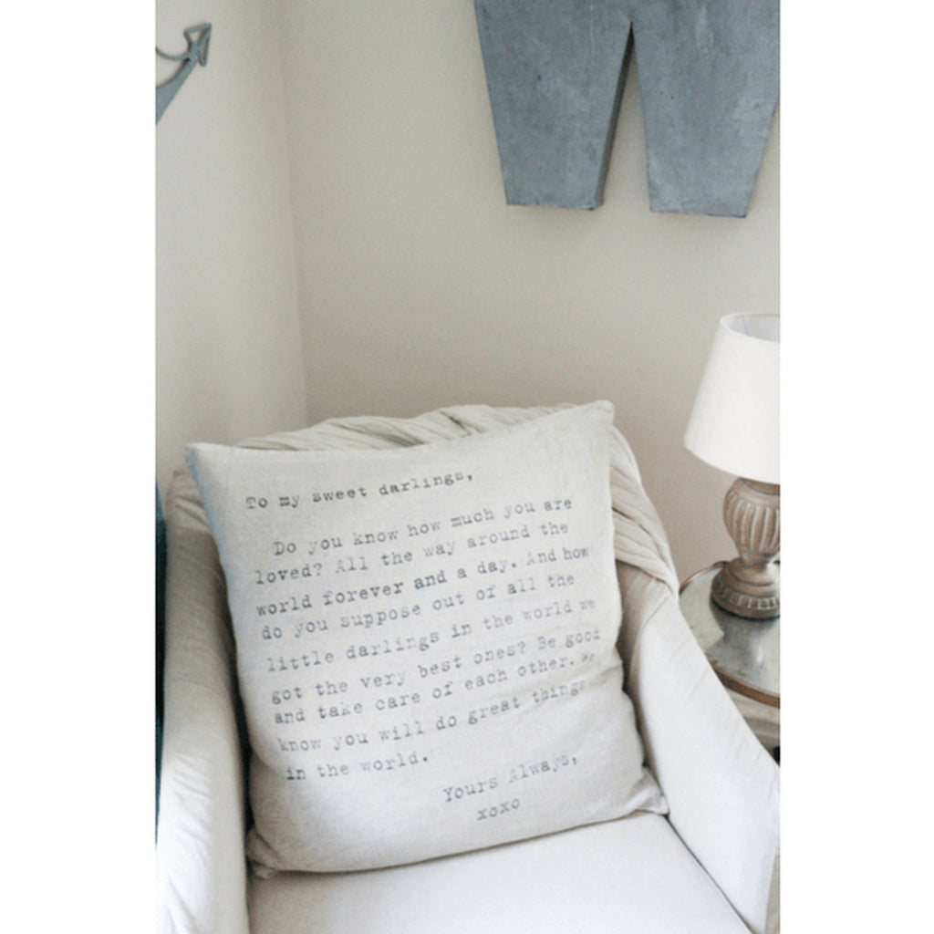 Pillow Collection - To My Sweet Darlings Type Font Pillow