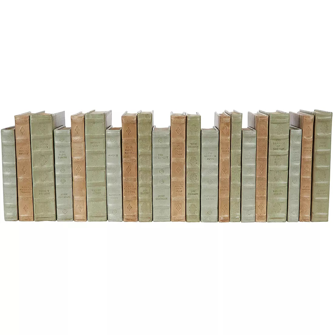 21  Vol. Tonal Leather Bound Mix of Mossy Green, Duck Egg Blue, and Putty