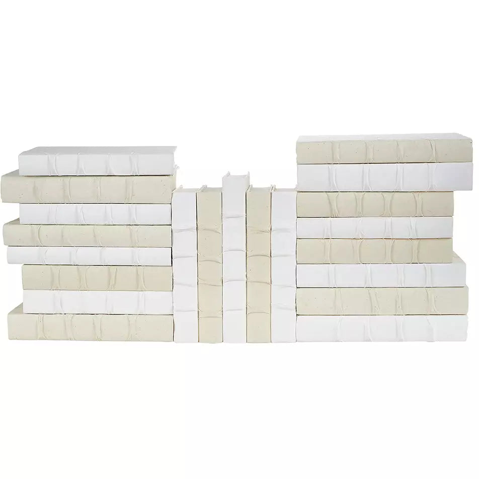 21 Vol. Set of Decorative Books in White & Natural