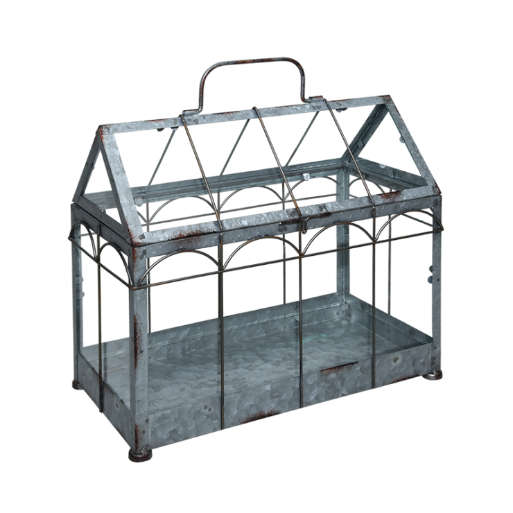Aged Metal Victorian Greenhouse | Medium