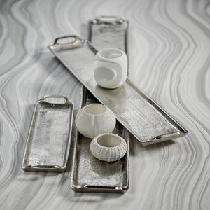 Rectangular Aluminum Tray - Silver Nickel - Small