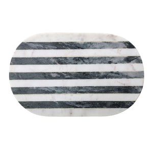 Marble Tray/CuttingBoard w/ Black & White Stripe