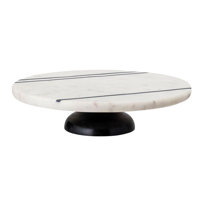 Marble Black Stripe Cutting Board w/Wood Base