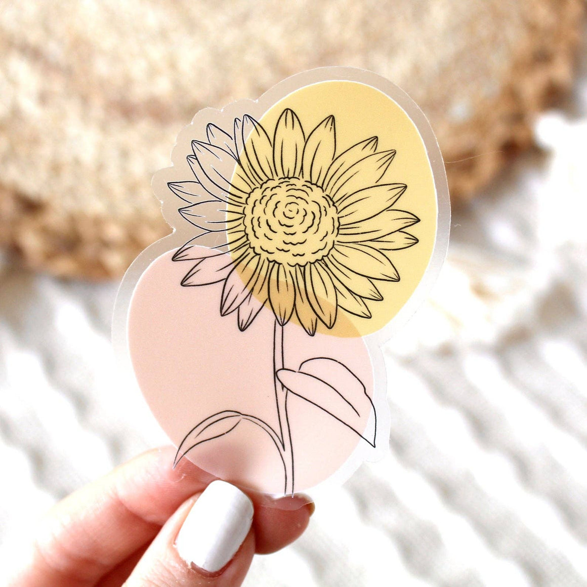 Abstract Sunflower Sticker | Clear