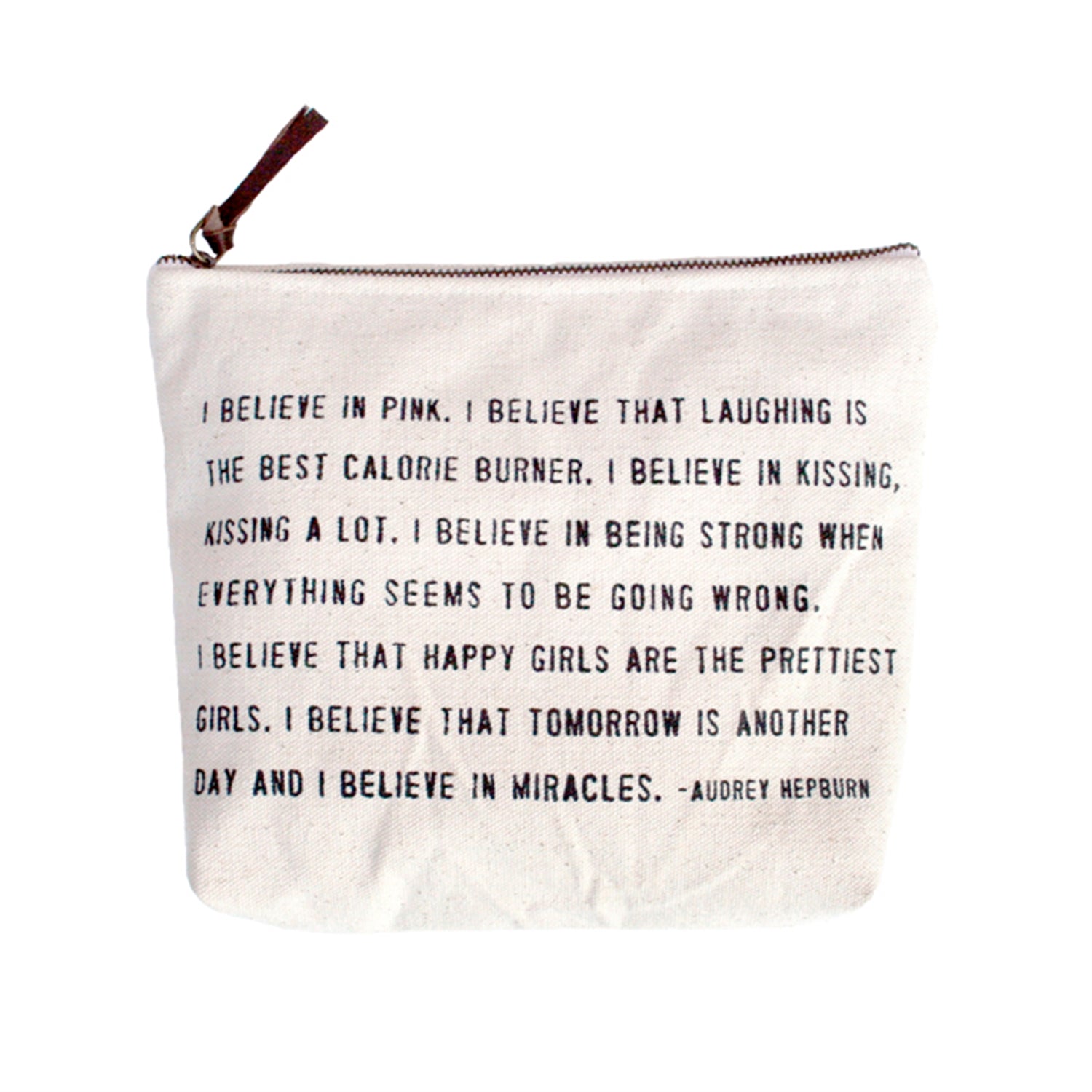 Canvas Zip Bag - I Believe in Pink