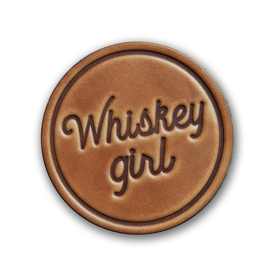 Leather Coaster - Whiskey Girl