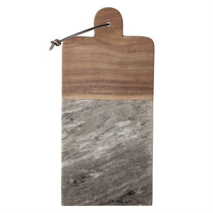 Marble/Acacia Wood Tray/Cutting Board w/Knife