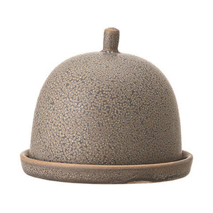 Grey Stoneware Dome w/Dish