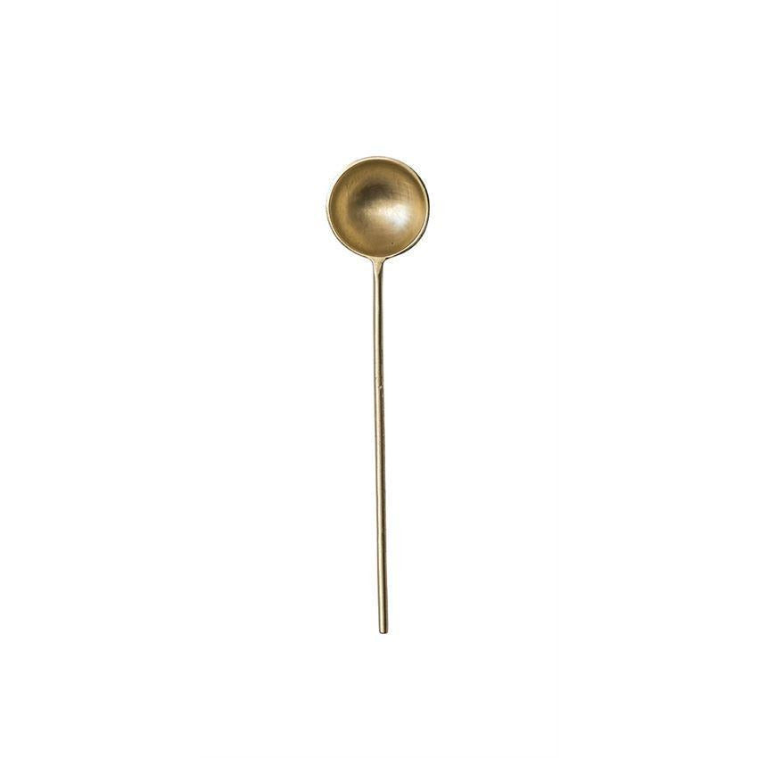 Stainless Steel Spoon w/Matte Brass Finish - 4"L