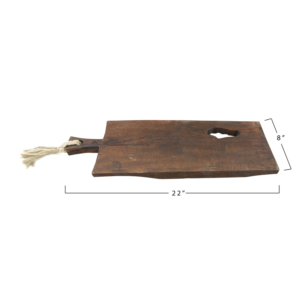 Mango Wood Cheese/Cutting Board w/Handle