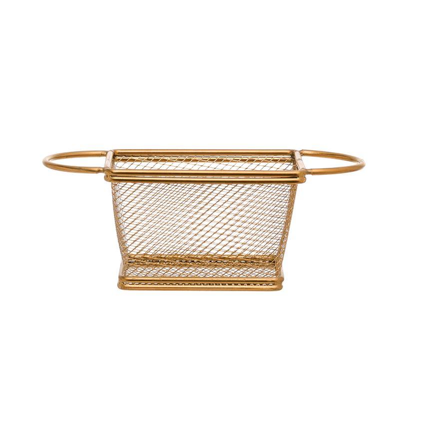 Gold Finish Stainless Steel Mesh Basket