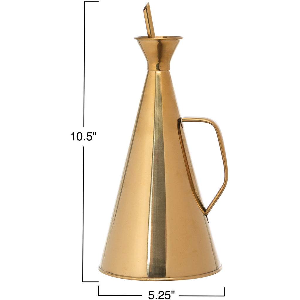 Gold Finish Stainless Steel Oil Cruet