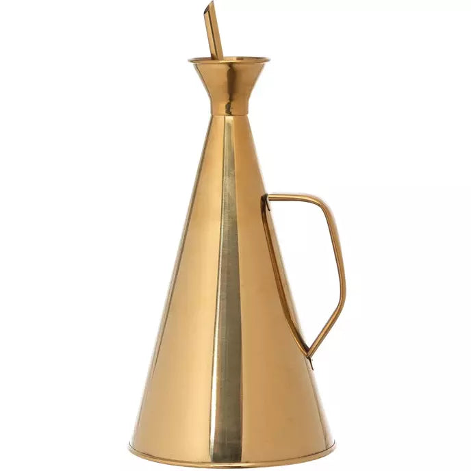 Gold Finish Stainless Steel Oil Cruet