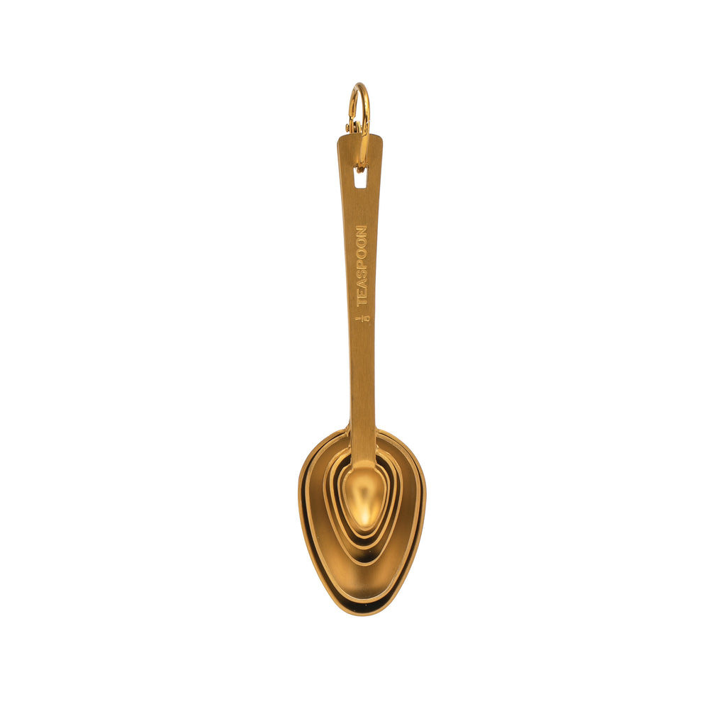 S/6 Gold Finish Stainless Steel Measuring Spoons
