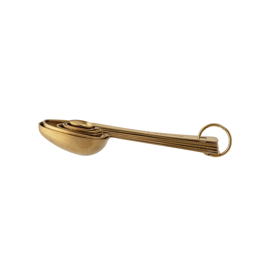 S/6 Gold Finish Stainless Steel Measuring Spoons